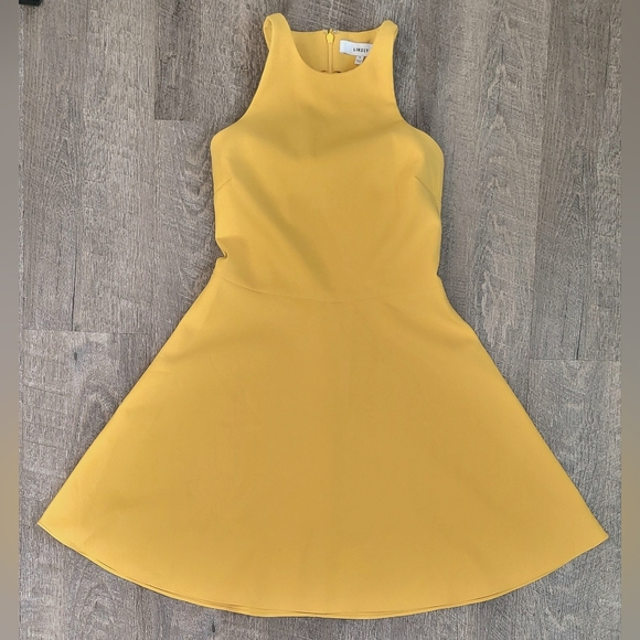 Likely X Revolove Moore Racerback Fit & Flare Mini Dress Womens 6 Goldenrod Fitt - Picture 5 of 11